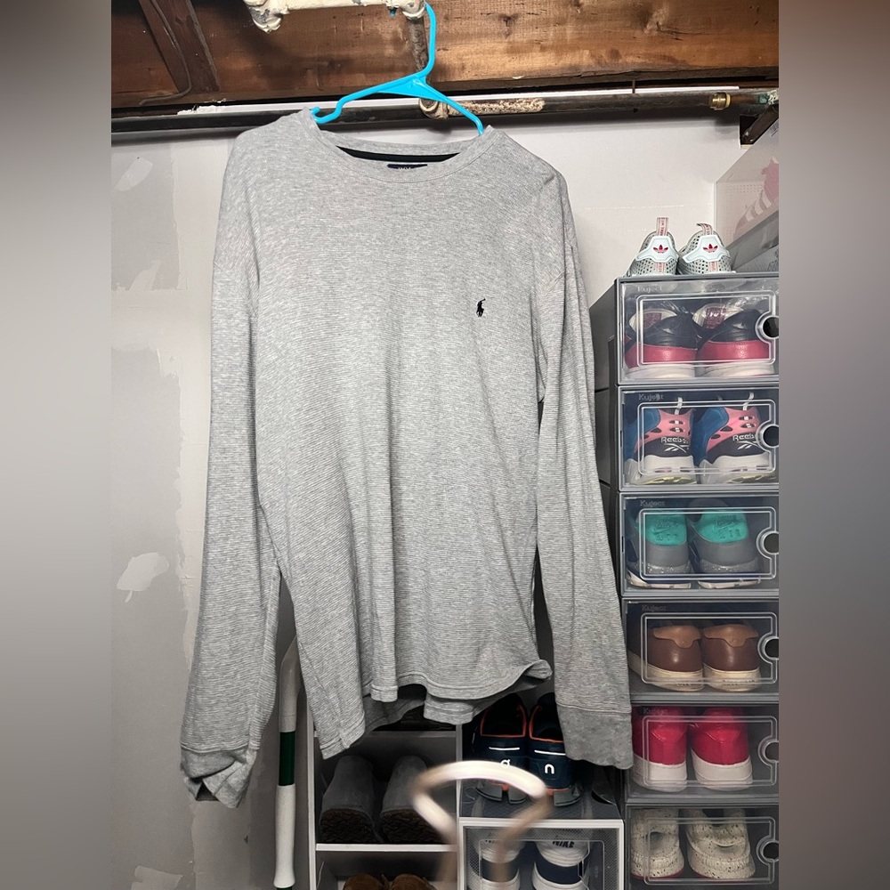 Ralph Lauren Light Gray Long Sleeve Men's Tee